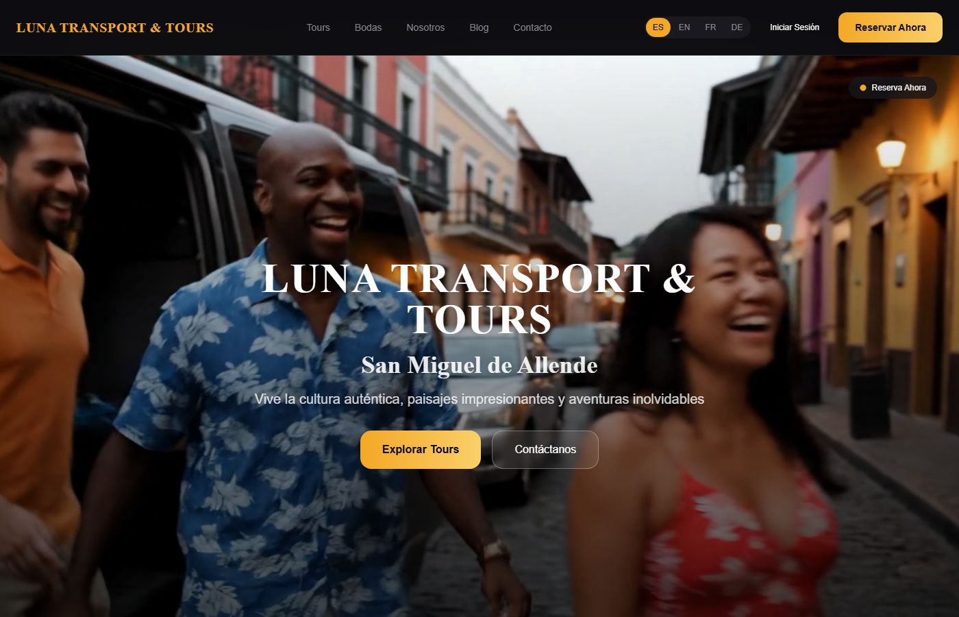 Tour and transportation booking website for San Miguel de Allende