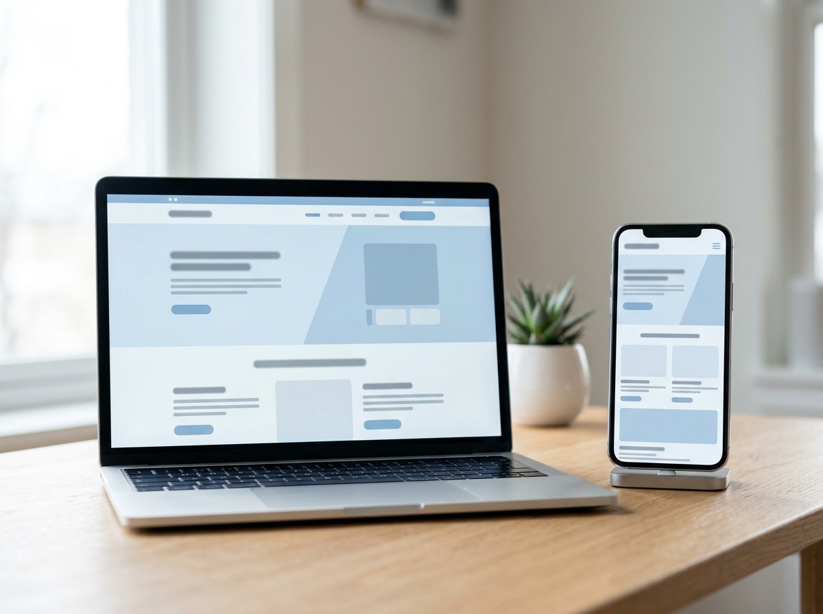 Laptop and phone showing a custom website built by HS Solutions